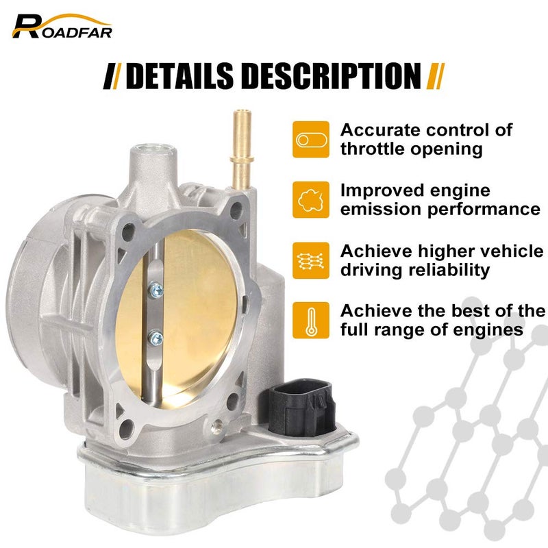 ROADFAR Electric Throttle Body S20064 12568580 for 04-07 for Buick, 03-07 for Chevrolet, for GMC, 06-07 for Hummer, 03-07 for Isuzu, for Oldsmobile, 06-07 for Pontiac, 05-07 for Saab 9-7x - Image 3